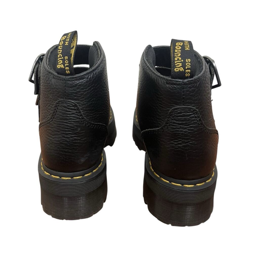 Dr. Martens Devon Heart Leather Platform Boots Black Milled Napa Grunge Size 8 - Picture 10 of 13